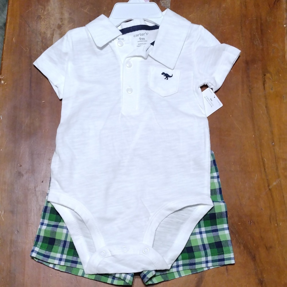 Carter's dinosaur Summer Baby boy shorts set